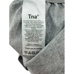 Aritzia Tna Chill Malibu Ruched Long Sleeve Dress S Grey Cotton Bodycon Mini M thumbnail 4