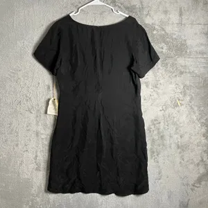 Ecoskin Black Cupro Tunic Dress Minimal Lagenlook Artsy Size‎ Large New thumbnail 3