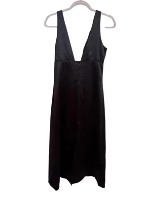 GANNI V-Neck HALTER Sleeveless DRESS in black 38 thumbnail 5