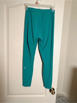 Alo Yoga Blissful Ribbed High Waist 7/8 Leggings Ocean Teal S thumbnail 2