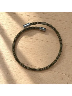 Set of 2 Twisted Cable Wire Cuff Bracelets Silver Bronze Tone Minimalist thumbnail 3