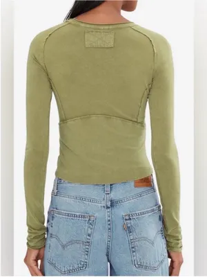 NWOT Free People We The Free Protagonist Long Sleeve - Mossy moss Green - S *IR* thumbnail 8