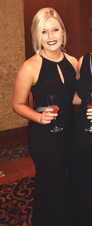 Xscape Black Cutout Halter Gown thumbnail 3