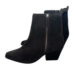 Nwt House Of Harlow Dark Brown Suede/Leather Ankle Boots thumbnail 1