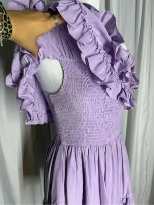Entro Lavender Off-Shoulder Mini Dress Romper Size S thumbnail 6