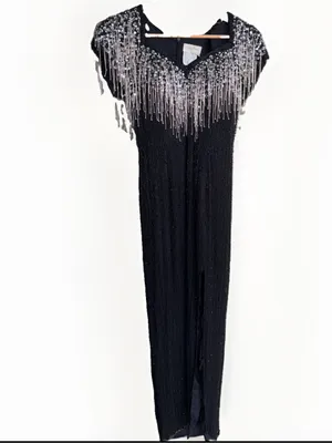 Alyce Designs Cascading Beads Formal Maxi Dress Gown 8 thumbnail 14