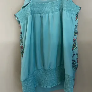 Floral Print Light Green Blue Sleeveless Cami Top thumbnail 5