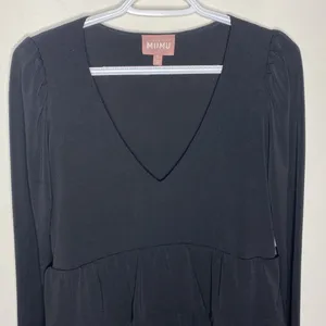Show me your mumu long sleeve tiered mini dress black size S thumbnail 5