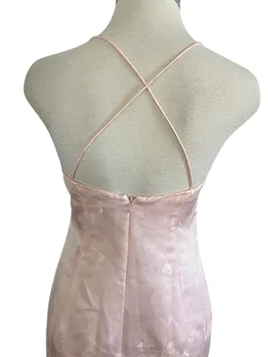 BHLDN Levi Corset Ruched Satin Jacquard Side-Slit Midi Dress Size 4 thumbnail 9
