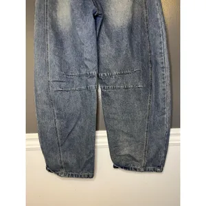 Jeans Womens M Blue Medium Wash High Rise Relaxed Tapered Seamed Denim thumbnail 6