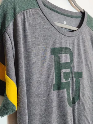 Colosseum Womens Distressed Baylor Bears Gray Boxy Fit Shirt Size Large thumbnail 3