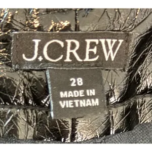 J.Crew Black Patent Faux Leather High Rise Straight Pants Size 28 edgy Y2K goth thumbnail 5