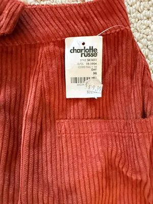 Charlotte Russe Women's Corduroy Button-Front Mini Skirt in Rust thumbnail 3