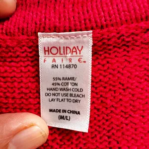Vtg holiday Faire‎ pink Christmas Vest Women M L Holly Candy Cane Applique chic thumbnail 4