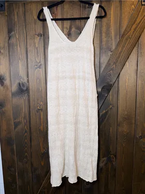 Free People FP Beach Knit Hamptons Maxi Dress Wrap Boho‎ Coastal S thumbnail 4