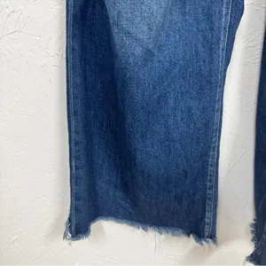 Kancan Blue Wide Leg Distressed High Rise Jeans Womens 31 Denim Classic Raw Hem thumbnail 4