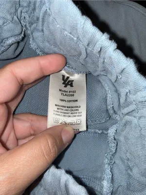 Light Blue Drawstring Lounge Shorts Soft Cotton Blend Pockets Casual Athleisure thumbnail 6
