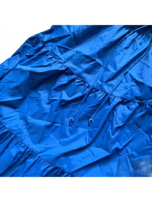 Staud Lucca Tiered Maxi Skirt Drawstring Nylon Cobalt Blue Women Size Small NWT thumbnail 8