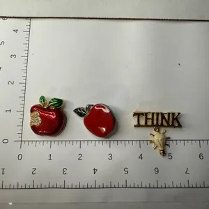 VTG Lot (5) Teacher Education Brooches Pins Apples Pencil Think Lightbulb Books thumbnail 4