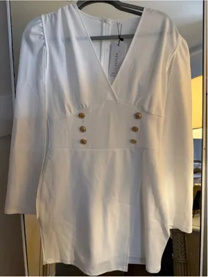 NEW V Neck Cape Blazer Split Sleeve Elegant Business Casual Blazer Mini Dress S thumbnail 4