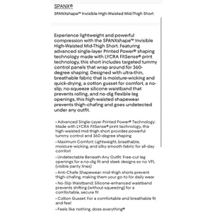 Spanx SPANXshape Invisible High-Waisted Mid-Thigh Short 10233R Champagne Beige L thumbnail 3