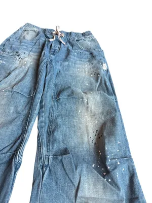 We The Free People Modern Love Jeans Paint Splatter Drawstring Size Medium Women thumbnail 7