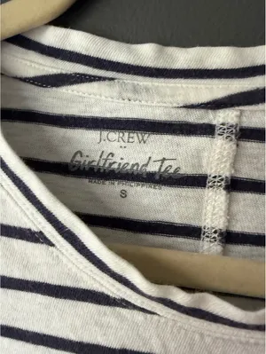 J.Crew Girlfriend Tee Striped Short Sleeve T-Shirt Size Small thumbnail 3
