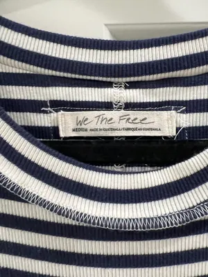 We The Free Striped Ribbed Tank Top – Navy/White – Size M thumbnail 2