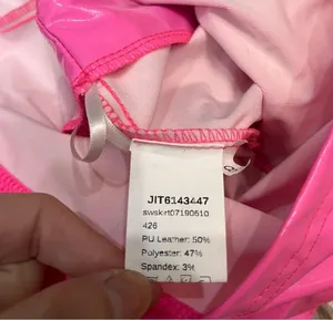 SHEIN hot Pink leather mini Barbie skirt size XS thumbnail 4
