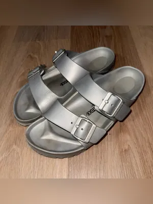 Birkenstock Arizona EVA Sandals in Metallic Silver - Size 39 (8-8.5) thumbnail 3