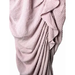 ASTR the Label Athens Ruched Puff Sleeve Shimmer Midi Dress Pink S thumbnail 7