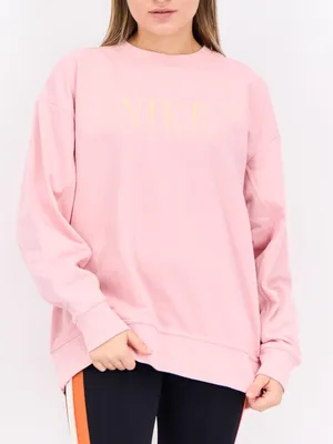 Nike Dri-FIT Get Fit Fleece‎ Crew Sweatshirt Womens L Pink DD5282-630 thumbnail 1