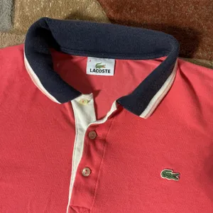 Lacoste Womens Preppy Pink‎ Pique Polo Shirt Short Sleeve Navy Trim Size 4 F8331 thumbnail 4