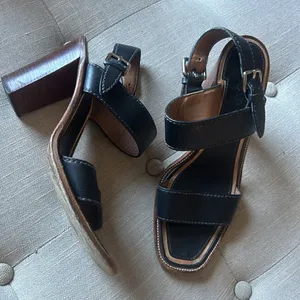 Prada Leather Slingback Sandals in Nero Size 39 thumbnail 5