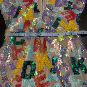 Unbranded Colorful Sequined Alphabet Letters Formal Ladies Party Dress size L thumbnail 8