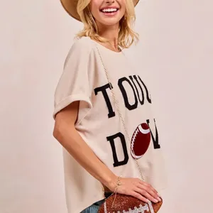 BiBi‎ Game Day Touchdown Letter Patches Waffle Short Top thumbnail 12