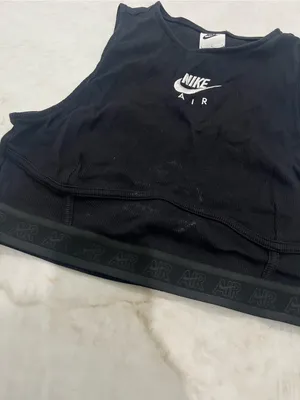 Nike Air Black Cropped Tank Top Size Large thumbnail 3