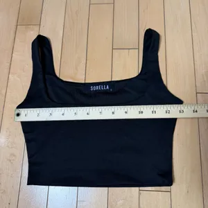 Sorella Double Layer Crop Tank Top Size Small Black Bralette thumbnail 6