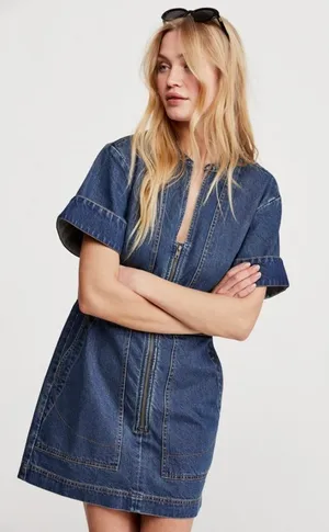 ⭐️Free People Dream On Denim Mini Dress thumbnail 1
