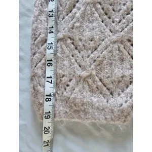 Old Navy Sweater Sz 4X Pointelle Knit Ruffle Trim Metallic Oatmeal Cozy‎ thumbnail 8