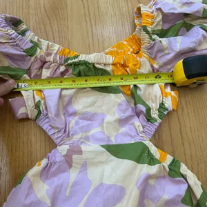 NWT Sabo Skirt Poppi Floral Cutout Tiered Maxi Dress Lavender‎ Orange Medium thumbnail 12