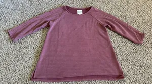 New York‎ Laundry Women's Purple Quarter Sleeve Textured Top Size Large thumbnail 1