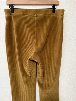 AERIE Groove On Ribbed Flare Velour Pants Size Large thumbnail 6