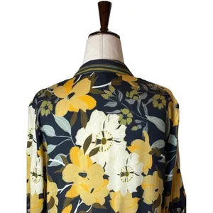 Anthropologie Blank‎ London Yellow Floral Button Front Hadley Tunic Dress XS thumbnail 6