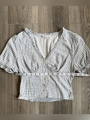 Paper Crane Gingham Crop Top Size Small Preppy Coquette Boho Twee Dainty thumbnail 5