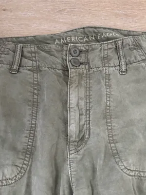 American Eagle Outfitters Olive Green Cargo Jogger Pants thumbnail 3