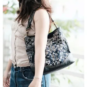 Vintage Y2K Coach B05K-2183 Denim Signature C Monogram Hobo Shoulder Bag thumbnail 2