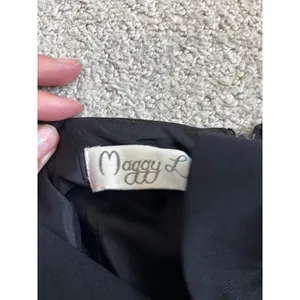 Vintage 90s Maggy L London Cocktail Dress 6 Black Ruffle Hem LBD‎ Party Prom thumbnail 3