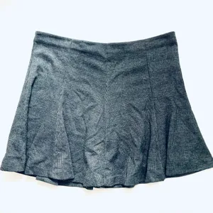 Banana Republic Factory Gray Black Plaid Skater Mini Skirt thumbnail 3