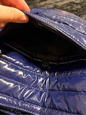 THINK ROYLN Quilted Puffer Shoulder Bag in Blue with Black Handles thumbnail 8
